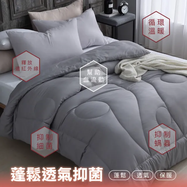【ISHUR 伊舒爾】石墨烯能量發熱被 台灣製造 雙人1.8kg(贈法蘭絨兩用毯被套1入/冬被/棉被/被子)