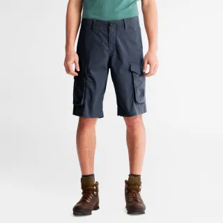 【Timberland 官方旗艦】男款深寶石藍休閒工裝短褲(A2C5A433)