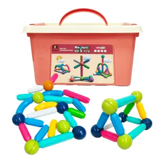 【Playful Toys 頑玩具】益智磁力棒積木60PCS(教育教材  益智 早教 啟蒙 組裝 兒童禮物)