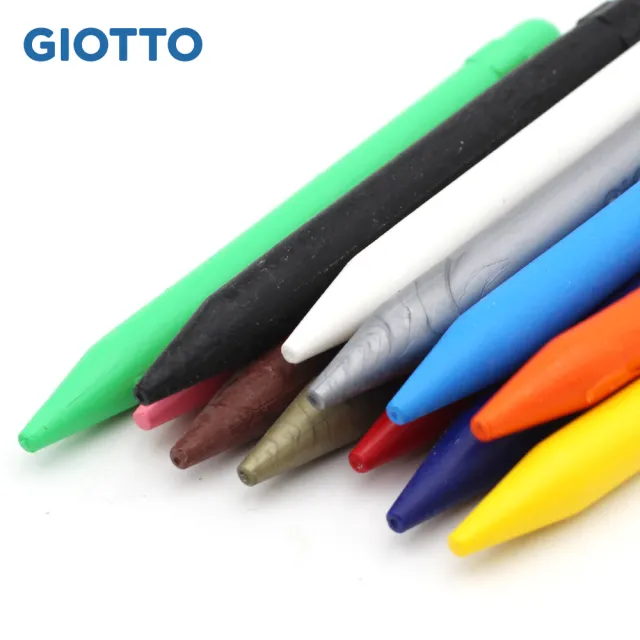 【義大利GIOTTO】小巨人可削式蠟筆12色(不易斷 可擦拭 好洗)