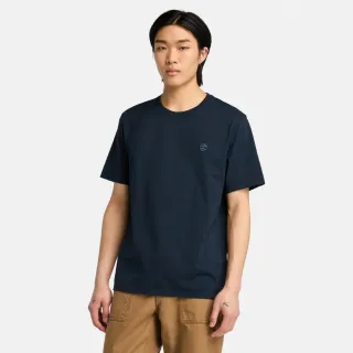 【Timberland 官方旗艦】男款深寶石藍休閒短袖T恤(A6DKUZ02)