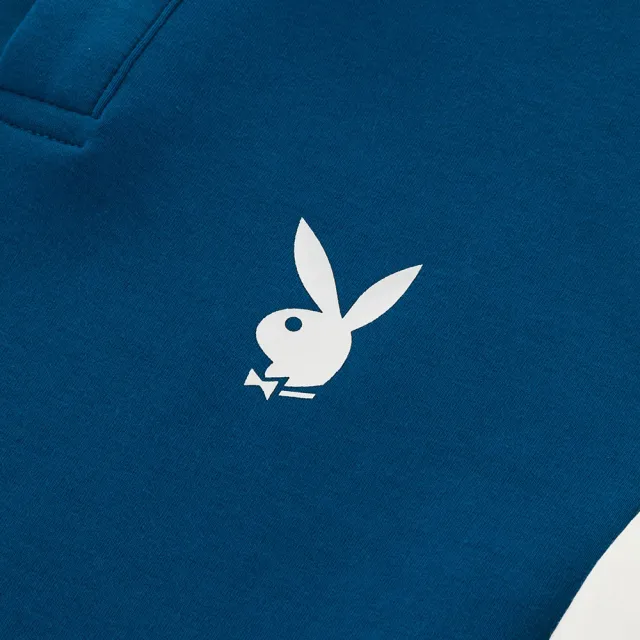 【PLAYBOY】立領撞色拼接休閒上衣(湖綠色)