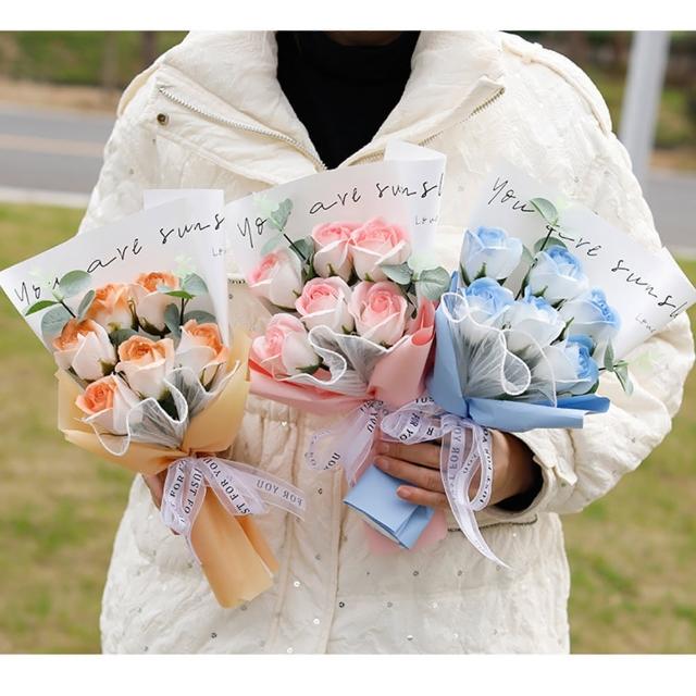 【Warm House Decor 暖和家居】不凋謝香皂花玫瑰-6朵(不凋謝花 送禮 香皂花 玫瑰花 情人花束 無需澆花)