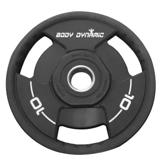 【BODY DYNAMIC 德旺】PU槓片- 10 kg(三孔好抓取 PU材質 一組兩入)