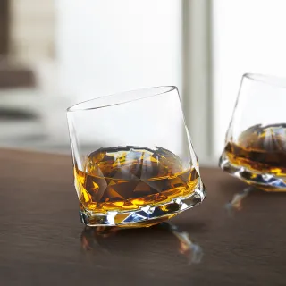 【Ocean】旋轉威士忌杯 305ml 2入禮盒組 Connexion系列(威士忌杯 調酒杯 不倒翁杯 玻璃杯禮盒)