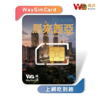 【威訊WaySim】馬來西亞 4G高速 吃到飽網卡 7天(旅遊網卡 出國網卡 吃到飽網卡 高速上網卡)