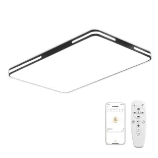 【聚美照明】吸頂燈 超薄防藍光 無極調光 鏤空長方形60cm高亮護眼（96W）app遙控(客廳燈/護眼燈/LED燈)