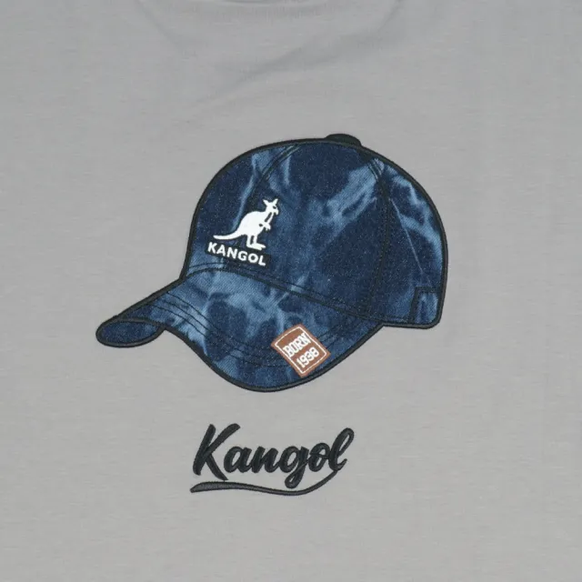 【KANGOL】短T 灰色 貼布 牛仔 棒球帽 短袖 中性(6525101712)
