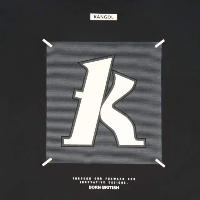 【KANGOL】短T 黑色 貼布 大LOGO 短袖 中性(6525101620)