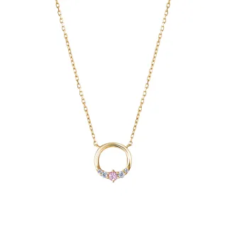【ALUXE 亞立詩】10K金 粉紅寶 鑽石項鍊 櫻之夢 粉紅寶石 NN0204