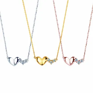 【ALUXE 亞立詩】18K金 鑽石項鍊 心心相印 心形 NN0736(3色任選)