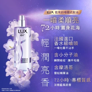 【LUX 麗仕】煥亮柔順修護噴霧式髮油80mlx2入(雪松玫瑰/淡雅藍風鈴)