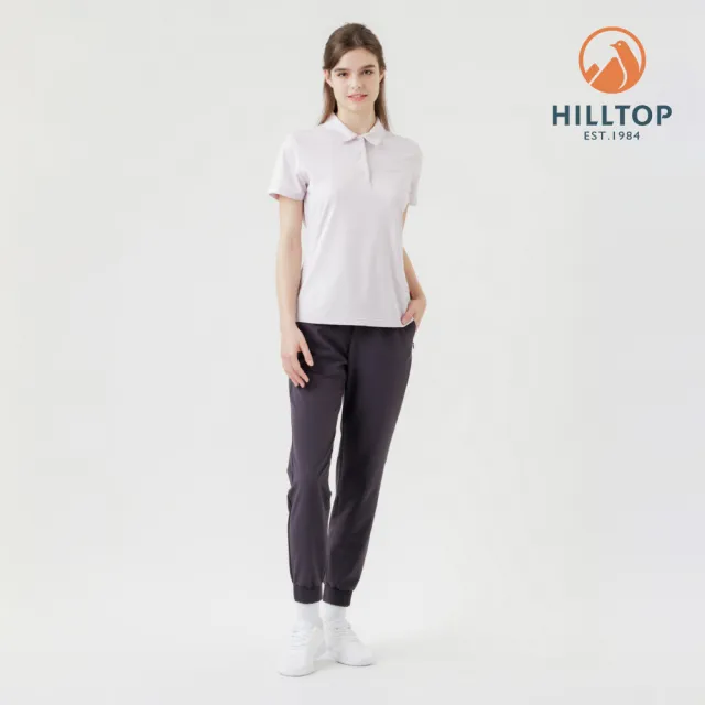 【Hilltop 山頂鳥】Polygiene抗菌抗UV吸濕快乾施華洛世奇燙鑽POLO衫 女款  淺粉｜PS14XFL1ECF0