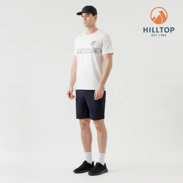 【Hilltop 山頂鳥】ZISOFIT Polygiene抗菌抗UV吸濕快乾彈性T恤 男款 白｜PS04XMH1ECB0