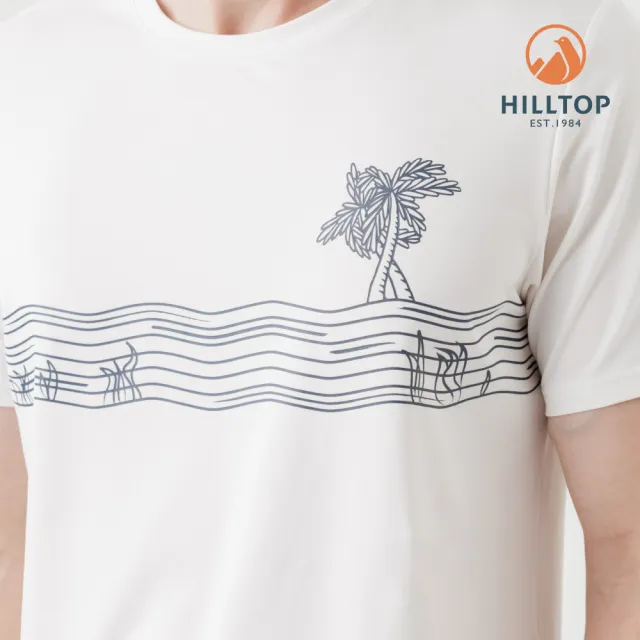 【Hilltop 山頂鳥】ZISOFIT Polygiene抗菌抗UV吸濕快乾彈性T恤 男款 白|PS04XMH1ECB0