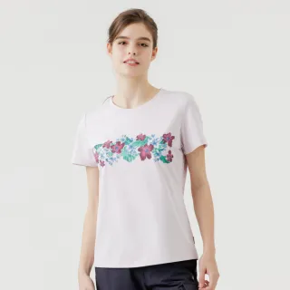 【Hilltop 山頂鳥】ZISOFIT Polygiene抗菌抗UV吸濕快乾印花彈性T恤 女款 粉紅｜PS04XFN0ECF0