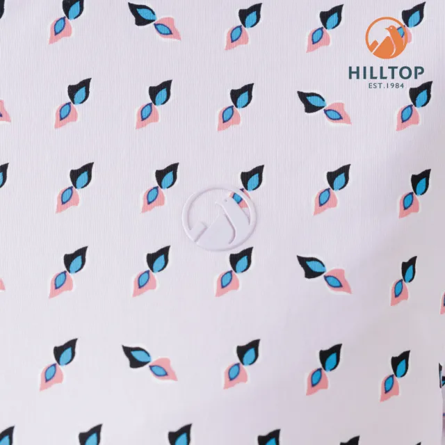 【Hilltop 山頂鳥】Polygiene抗菌抗UV吸濕快乾印花彈性T恤 女款 粉底小花｜PS04XFN3ECFZ