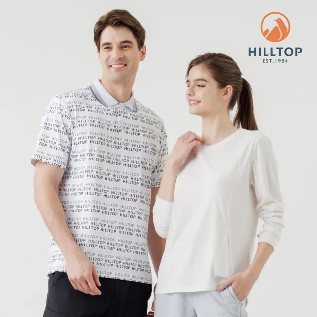 【Hilltop 山頂鳥】POLARTEC抗菌吸濕快乾輕量長袖針織上衣 女款 白｜PS15XF39ECB0