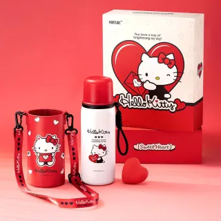 【Beast Kingdom 野獸國】Hello Kitty 心動不鏽鋼保溫杯套組(MarTube 馬克圖布)