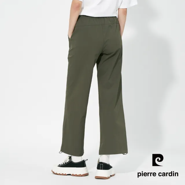 【pierre cardin 皮爾卡登】網路獨家 女款 涼爽舒適速乾透氣長褲/寬褲-橄欖綠(8257886-47)