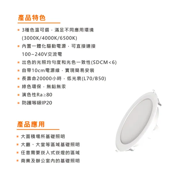 【Osram 歐司朗】3入組 晶朗 LED 崁燈 5W 7.5公分 薄型 嵌燈 全電壓 7.5cm 臥房 客廳(白光/自然光/黃光)