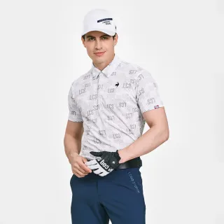 【LE COQ SPORTIF 公雞】高爾夫系列 男款白色涼感降溫吸汗速乾彈性伸縮短袖POLO衫 QGV2J018