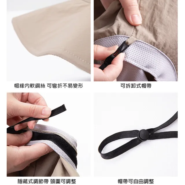 【蒂巴蕾】2入組-涼感防曬披風帽 UPF50(護頸 防潑水透氣快乾 加大帽沿 防曬帽 遮陽帽)