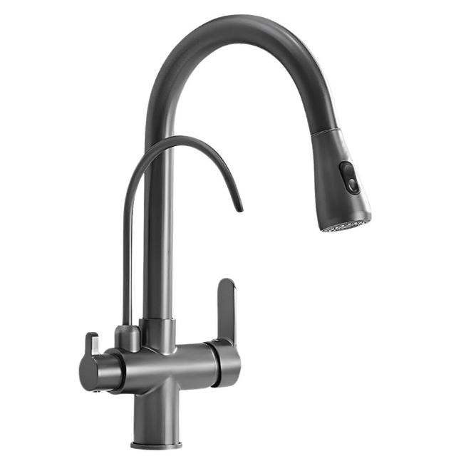 GESAI格賽 B-10152-LT5 GESAI 格賽 B-10152-LT5 檯面雙槍水龍頭,專為廚房設計,提供雙槍便捷操作,陶瓷芯耐用抗鏽。享10年保固,正常使用非人為損壞免費維修,一年內耗材如陶瓷芯、噴頭免費更換。不含天災或操作不當損壞,詳見保固條款。選購格賽,安心用水生活!