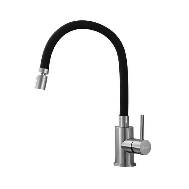 【GESAI 格賽】無鉛304不鏽鋼廚房龍頭萬向曲伸款B-20112-LT5(可配合安裝廚房龍頭/伸縮龍頭/抽拉龍頭)