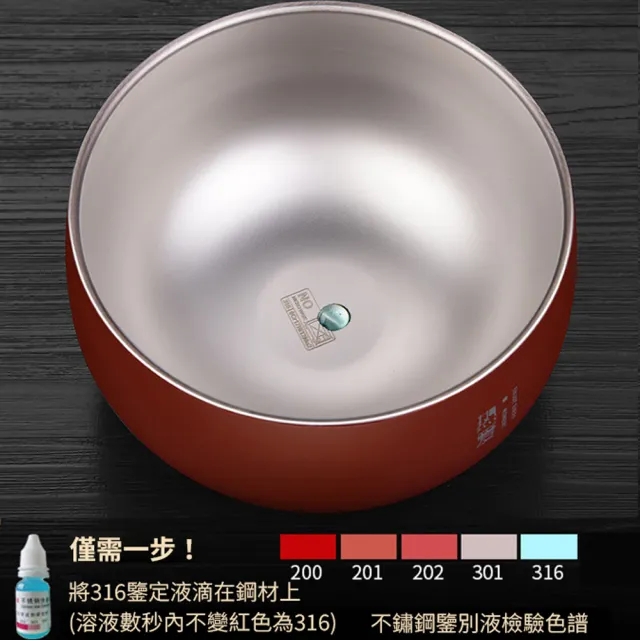 【媽媽咪呀】頂級316不鏽鋼雙層隔熱碗13cm加大款(防摔碗 不銹鋼餐碗 飯碗 湯碗 碗公)