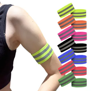 【塔克百貨】10入 運動手環 反光臂帶 反光手環 臂環 7色 發光手環 安全臂帶 手臂帶 夜跑用 騎行 夜間安全
