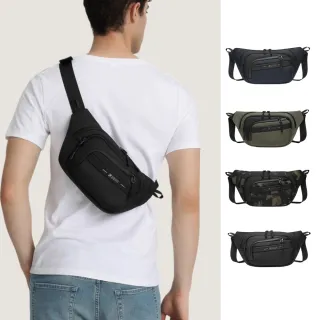 【MoodRiver】分層男生斜背包 斜挎包 腰包 側背包 胸包 斜肩包 單肩包(防潑水 帶鑰匙圈 防盜拉 