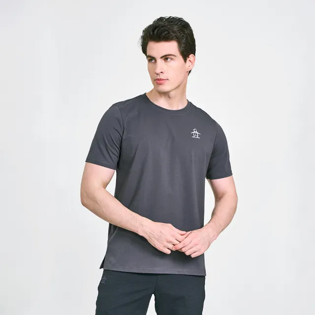 【Munsingwear】企鵝牌 男款深灰色品牌經典LOGO圖案印花純棉舒適百搭短袖T SHIRT MGVL2509