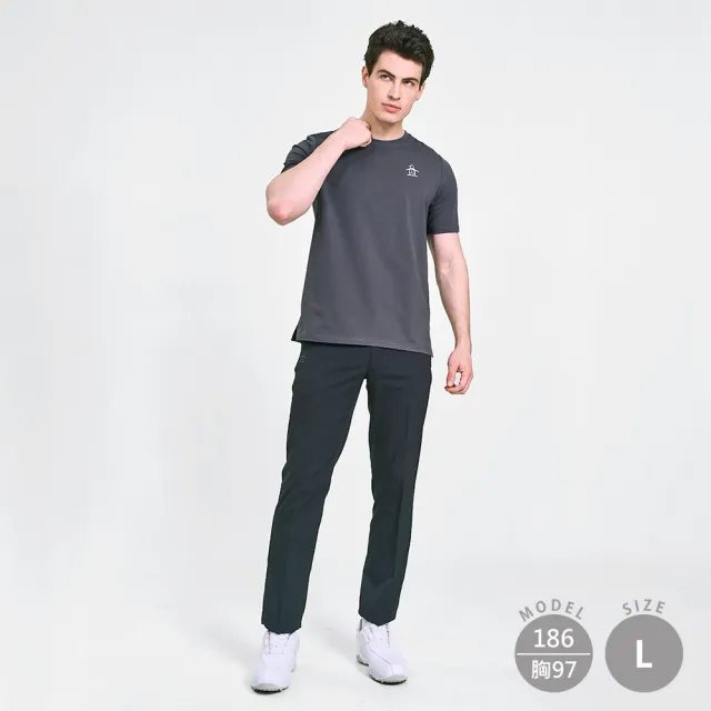 【Munsingwear】企鵝牌 男款深灰色品牌經典LOGO圖案印花純棉舒適百搭短袖T SHIRT MGVL2509