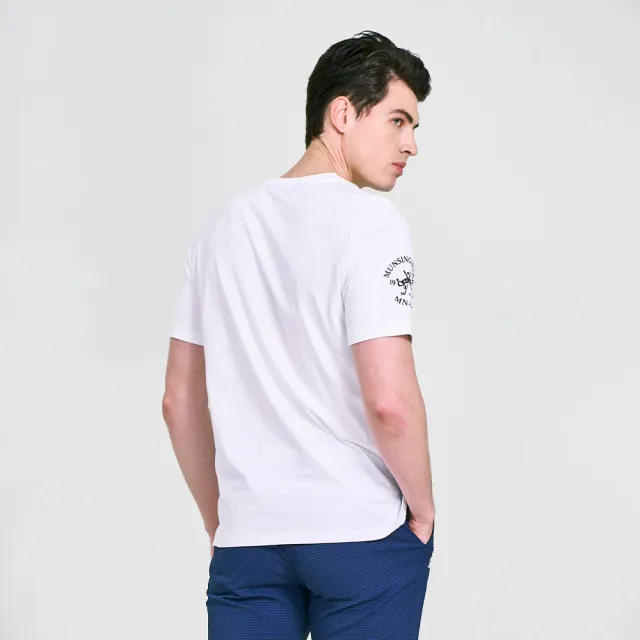 【Munsingwear】企鵝牌 男款白色企鵝高爾夫圖案復刻純棉舒適經典百搭短袖T SHIRT MGVL2507