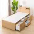 【NITORI 宜得利家居】◎單人床座 床架 N-ZIO-C BOX LBR TW 附充電孔 附小夜燈(床座 床架 小夜燈)