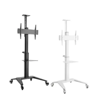 【Happytech】ST664W-V 螢幕可旋轉 鋁合金電視推車 電視移動架 落地架 電子白板架 黑白兩色 37-70吋