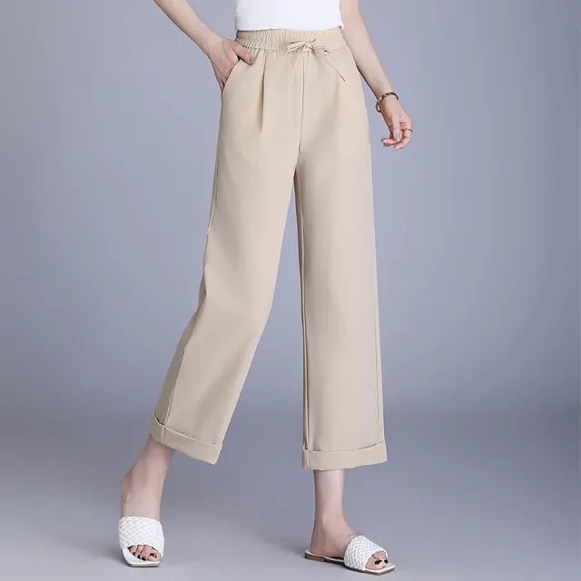 【麗質達人】9556休閒百搭八分-二色KF(M-4XL)
