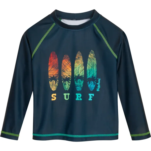 【Playshoes】抗UV防曬防寒兒童長袖泳裝上衣-衝浪(水母衣泳衣男童女童)