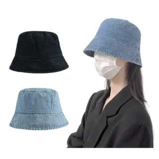 【kingkong】牛仔漁夫帽 薄款大頭圍盆帽 遮陽帽 水桶帽