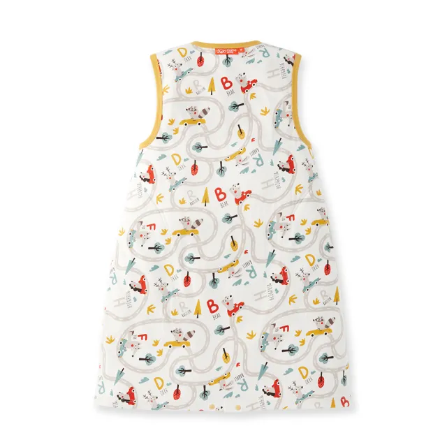 【mamaway 媽媽餵】抗菌防踢被 森林碰碰車 拉鍊款 薄款3Y以上(嬰幼兒防踢背心)