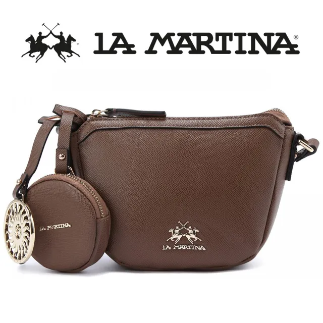 【LA MARTINA】雙11 義大利原裝進口 限量2折 頂級皮革肩背包 1294T 全新專櫃展示品(咖啡色)