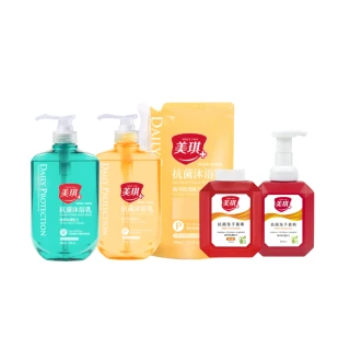 【美琪】沐浴洗手體驗組(沐浴乳680mlx2+補充包600mlx1+洗手慕斯500ml+洗手慕斯補充瓶500ml)
