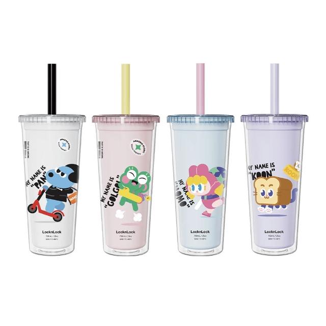 【LocknLock 樂扣樂扣】酷趣珍奶吸管杯 750ml(4色任選)