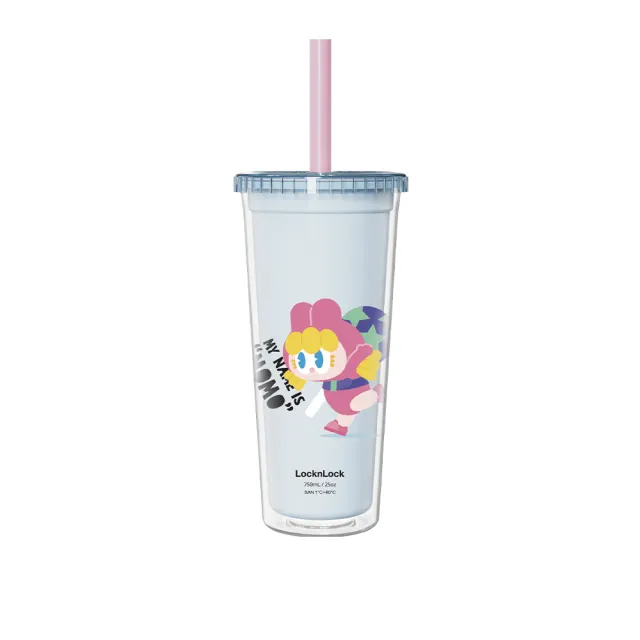 【LocknLock 樂扣樂扣】官方直營 酷趣珍奶吸管杯 750ml(4色任選)