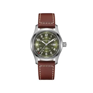【HAMILTON 漢米爾頓】卡其陸戰自動腕錶 42mm(自動上鍊 中性 皮帶 H70605560)