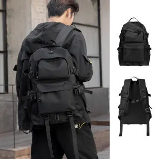 【MoodRiver】雙肩背包 後背包 筆電後背包 旅行背包 男生背包(防潑水 寬肩帶 胸前扣 多隔層 大 