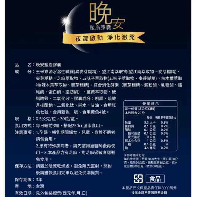 【iVENOR】晚安塑崩膠囊2盒(30粒/盒)