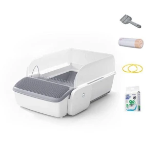 【MAGICSCOOP 魔鏟】智能APP自動款貓砂機 自動貓砂盆-M1 Pro(1000萬責任險-貓砂機經過NCC認證)