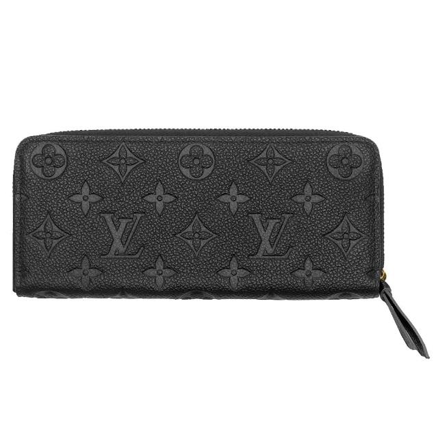 【Louis Vuitton 路易威登】M60171 經典Clemence系列Monogram Empreinte皮革壓紋拉鍊長夾/錢包(黑色)